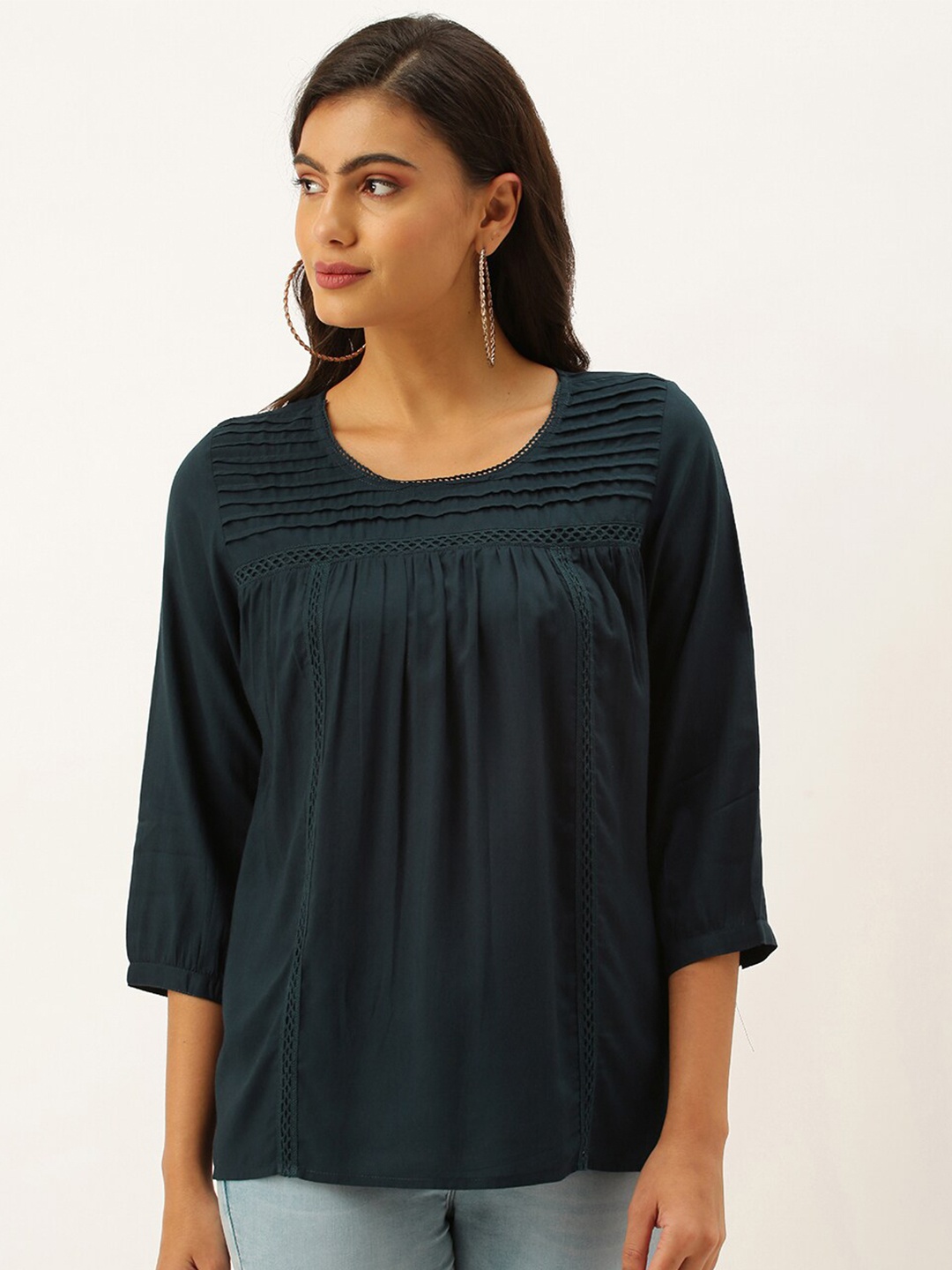 

ZOLA Women Navy Blue Modal Tunic