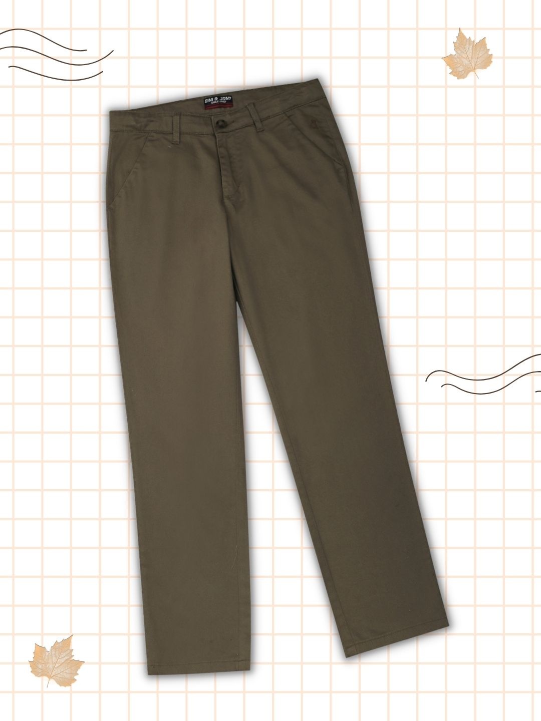 

Gini and Jony Boys Brown Solid Cotton Trousers
