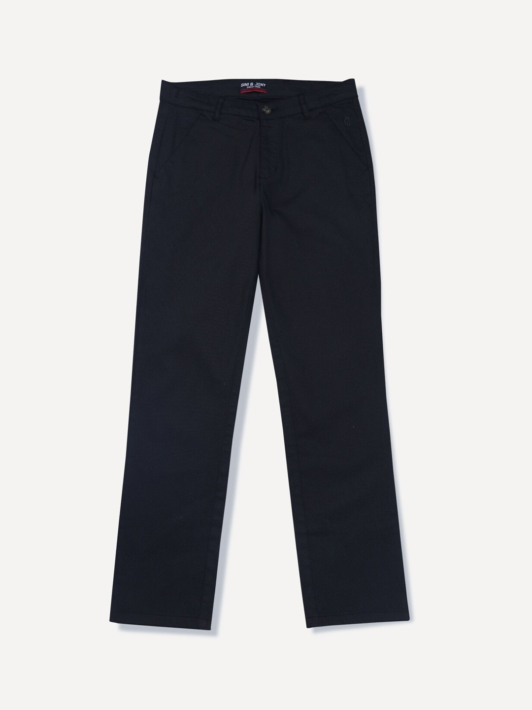 Gini and Jony Boys Black Mid Rise Chinos Trousers