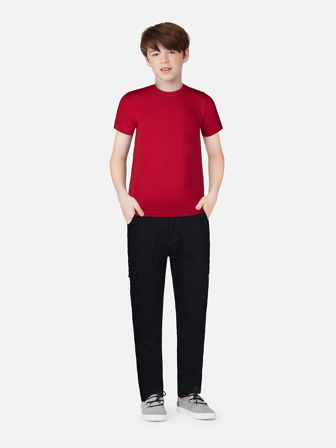 

Gini and Jony Boys Black Cargos Trousers