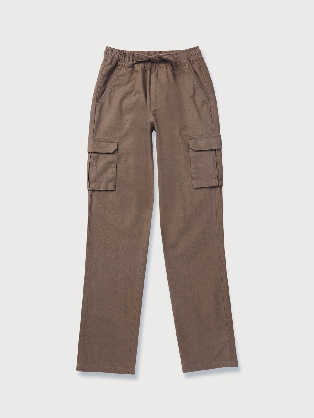 

Gini and Jony Boys Brown Solid Cargo Trousers