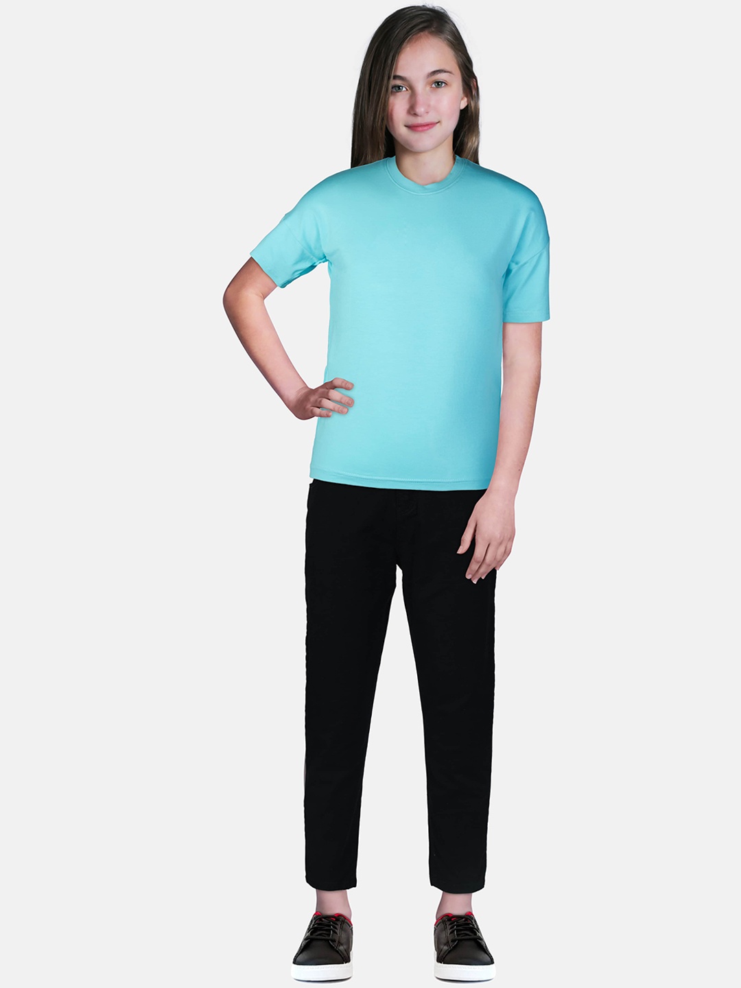 Gini and Jony Girls Black Solid Trousers