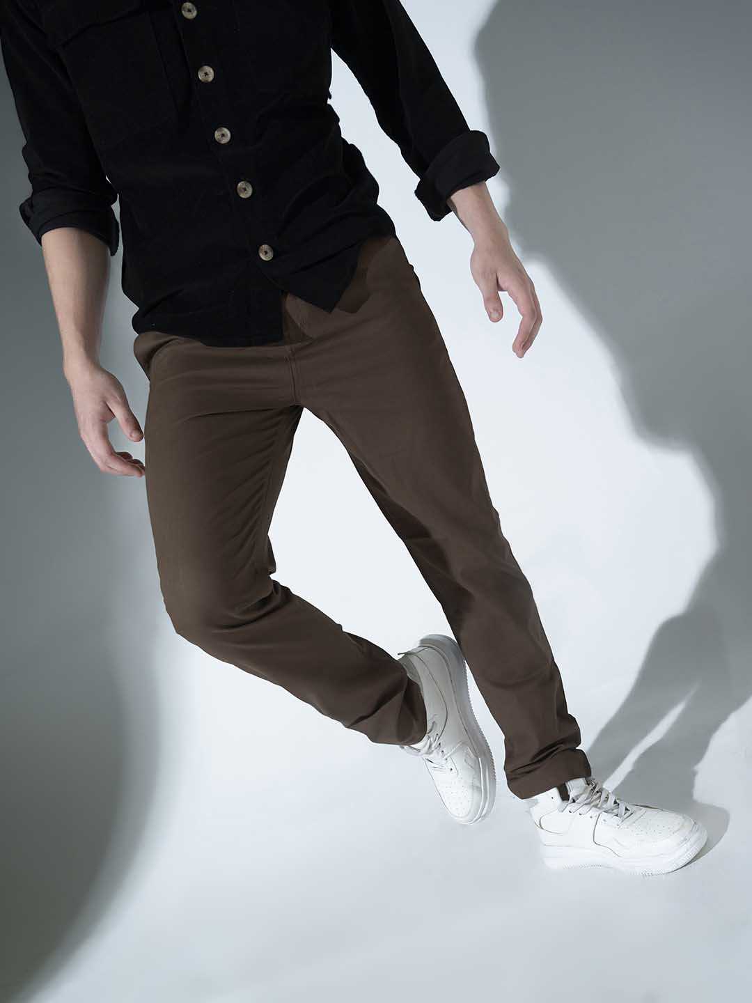 

Hubberholme Men Brown Slim Fit Solid Chinos