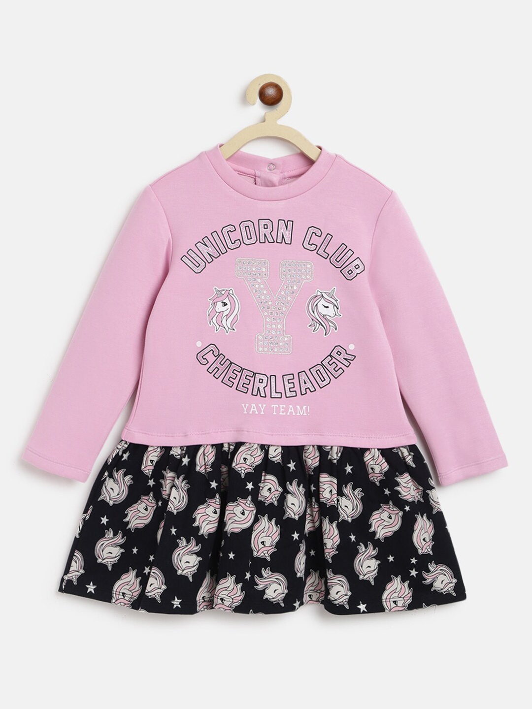 

Chicco Girls Pink & Brown Printed Dress