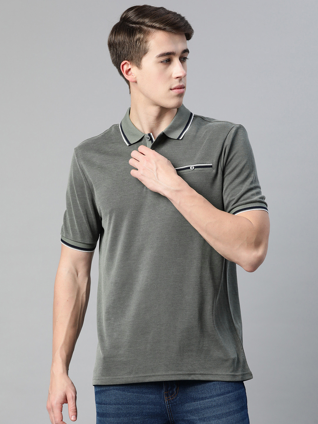

Marks & Spencer Polo Collar Regular Fit T-shirt, Olive