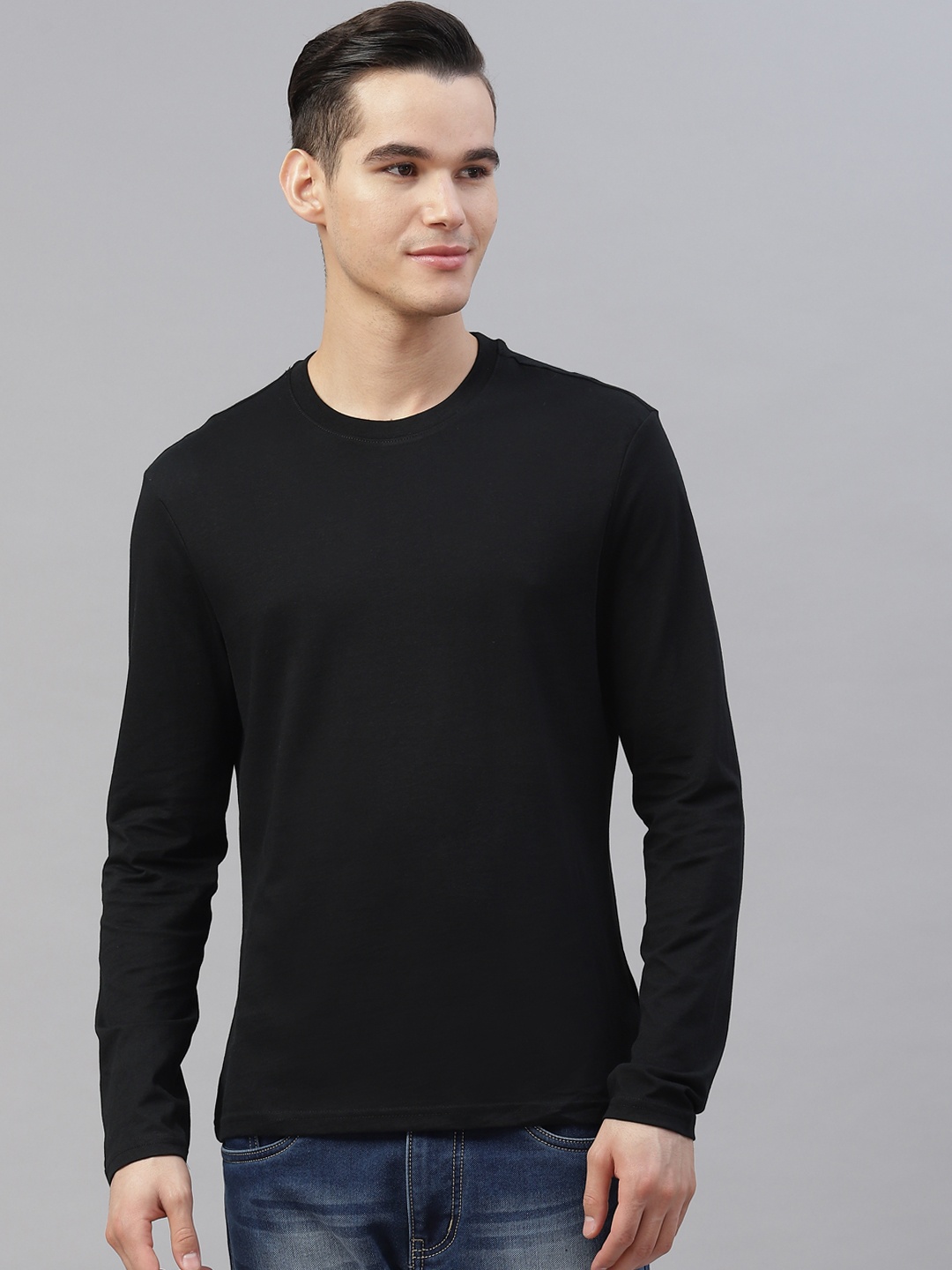 

Marks & Spencer Men Pure Cotton Solid T-shirt, Black