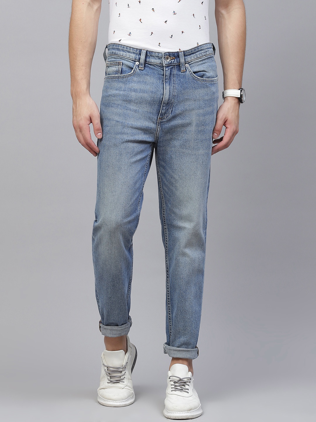 

Marks & Spencer Men Blue Tapered Fit Light Fade Stretchable Jeans