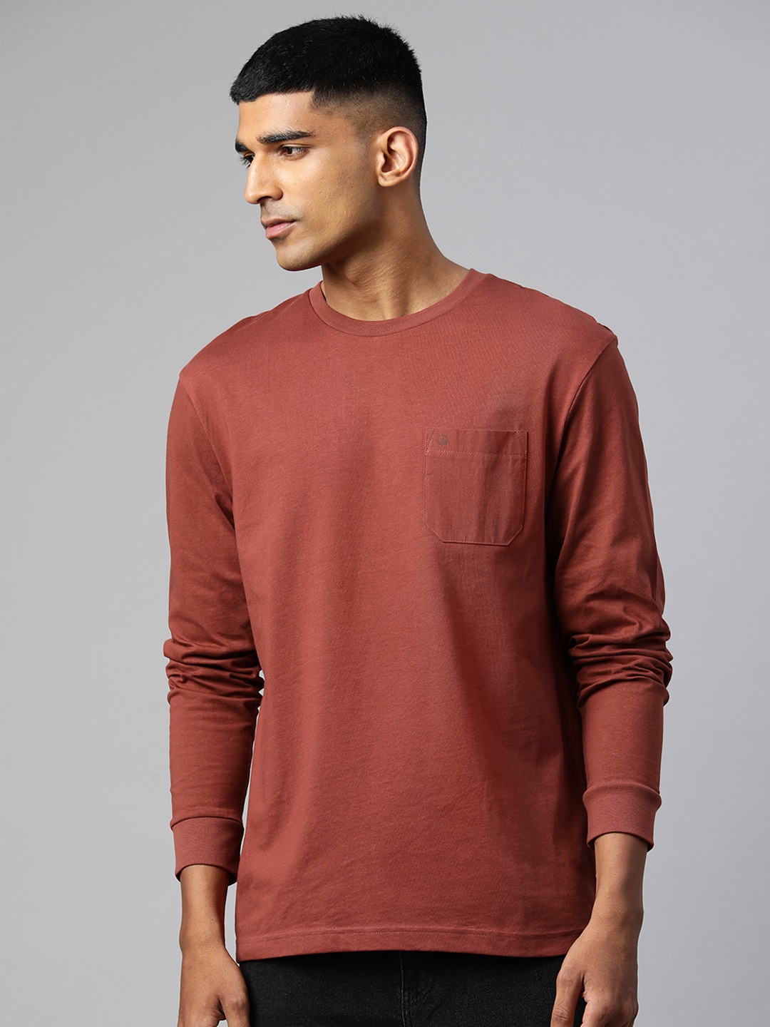 

Marks & Spencer Pure Cotton Regular Fit Full Sleeves T-shirt, Rust