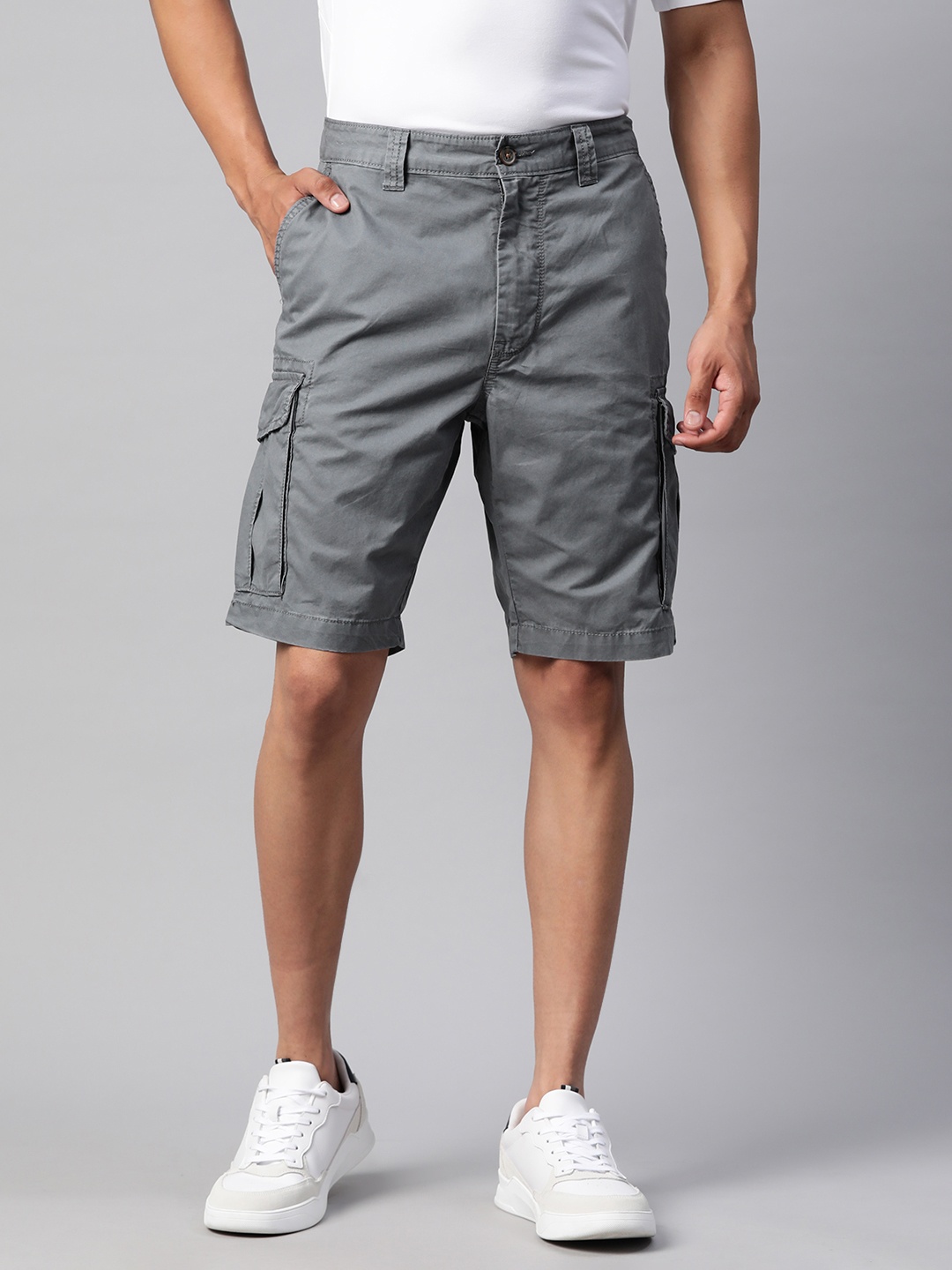 

Marks & Spencer Men Regular-FIt Pure Cotton Cargo Shorts, Grey