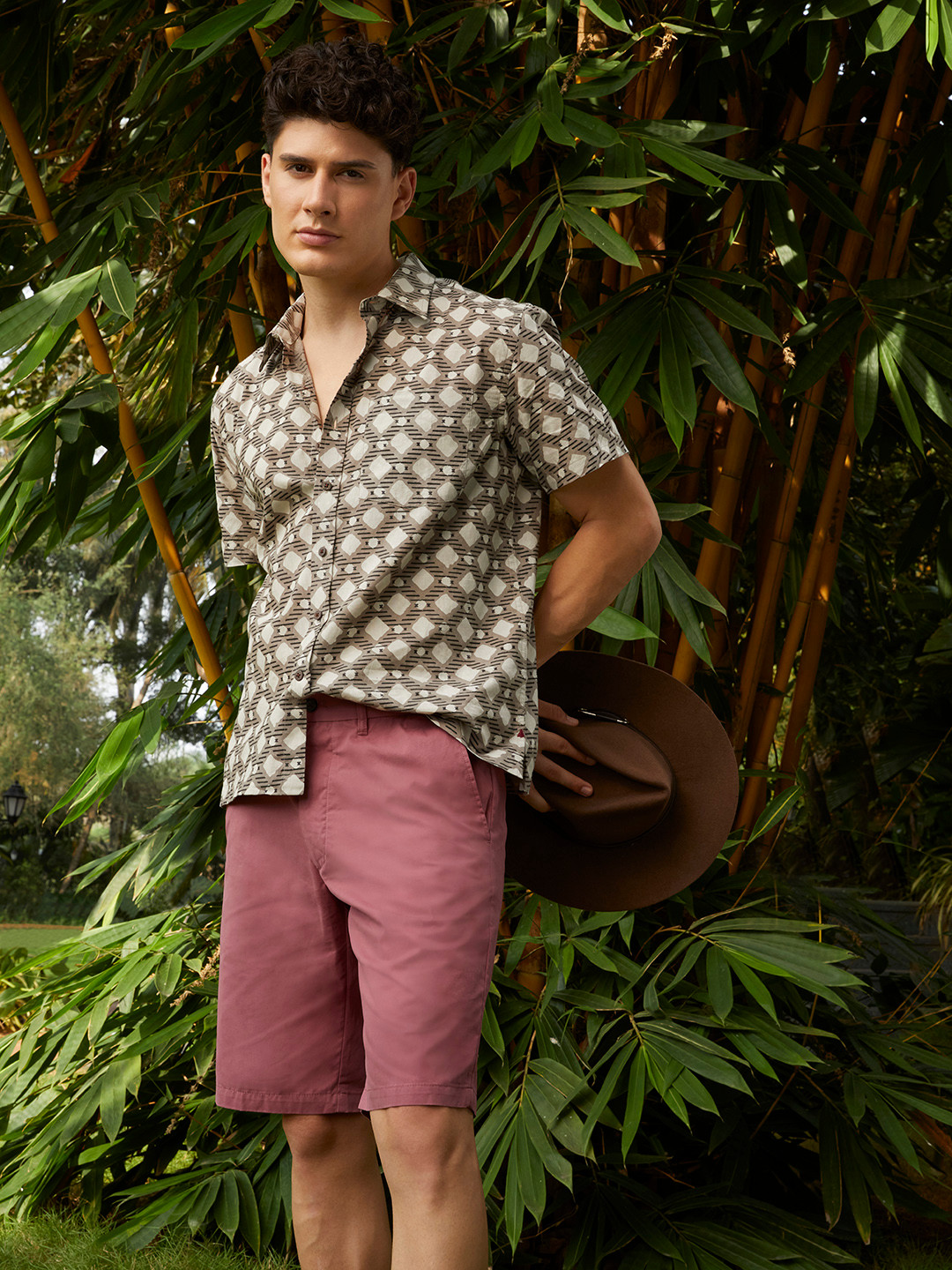 

Marks & Spencer Men Pink Solid Chino Shorts