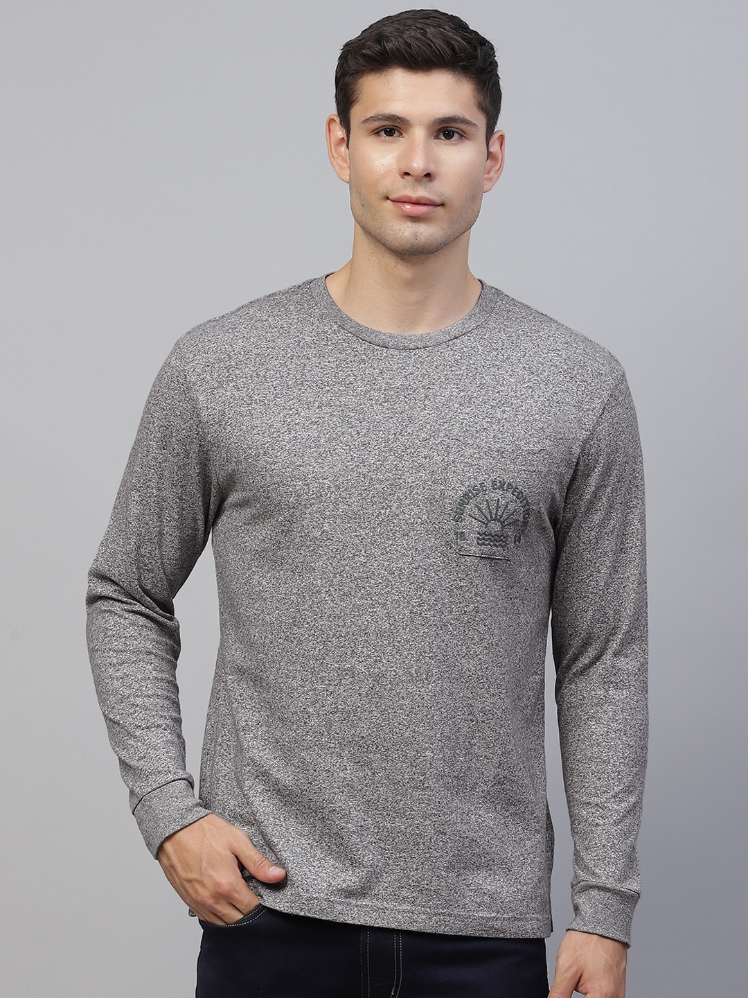

Marks & Spencer Men Charcoal Grey Applique T-shirt