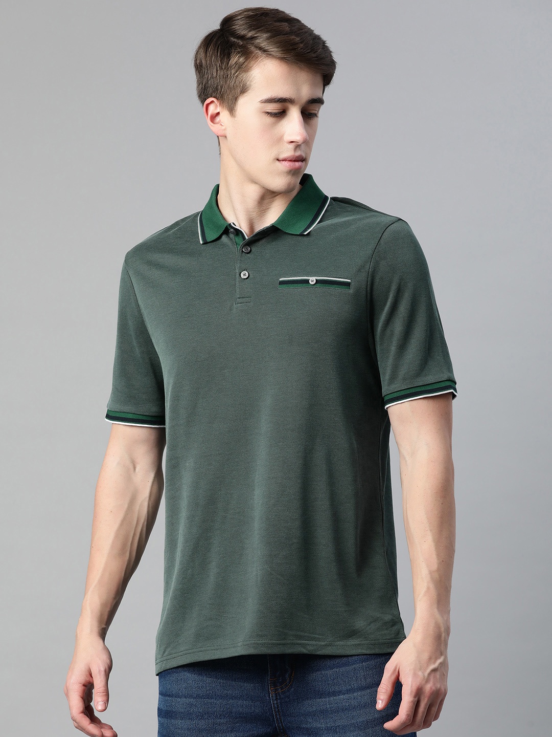 

Marks & Spencer Polo Collar Regular Fit T-shirt, Green