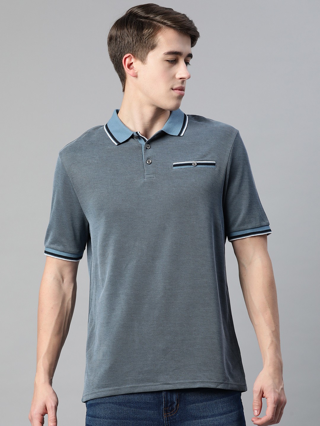 

Marks & Spencer Polo Collar Regular Fit T-shirt, Blue