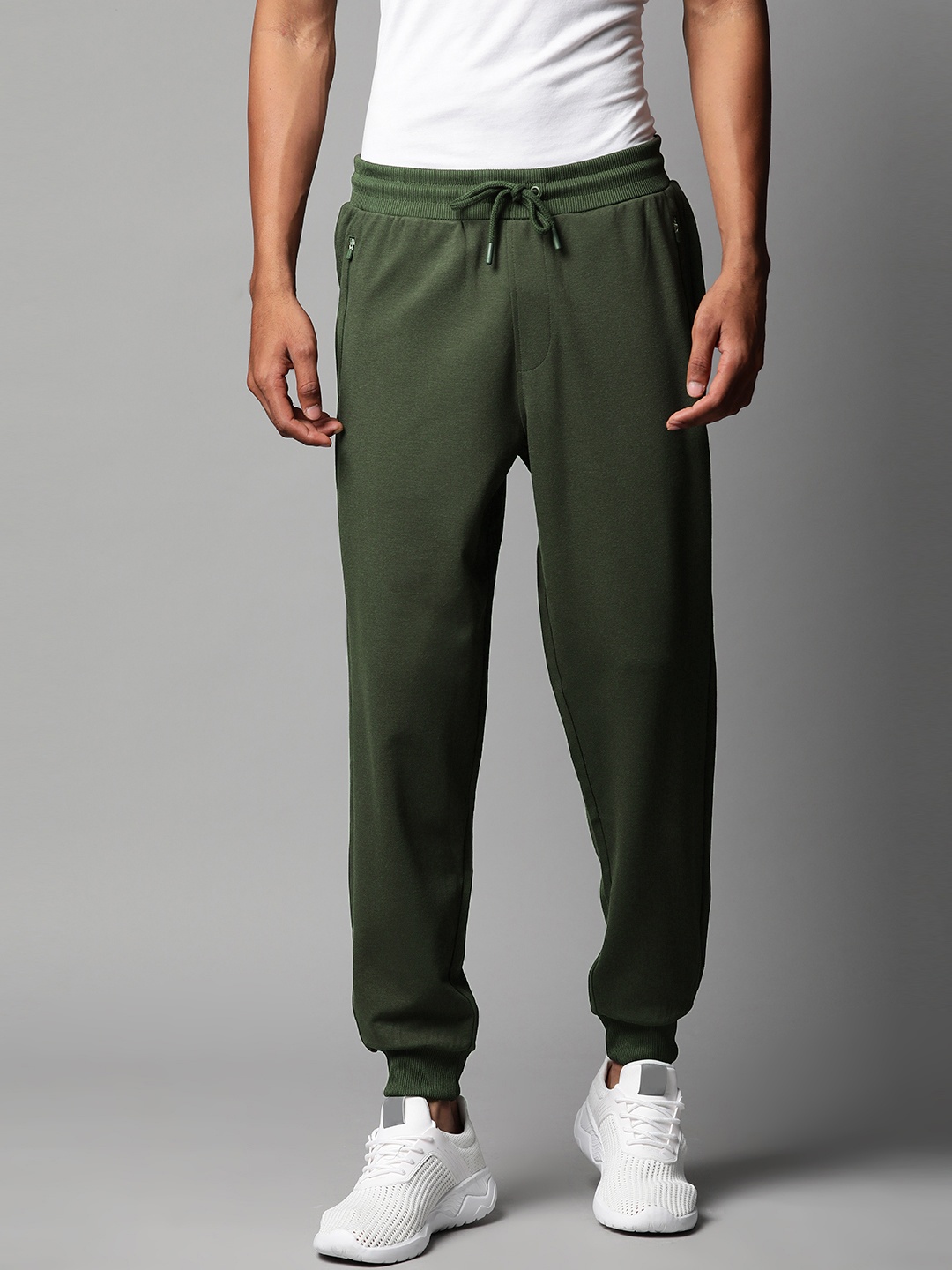 

Marks & Spencer Men Solid Slim Fit Joggers, Olive