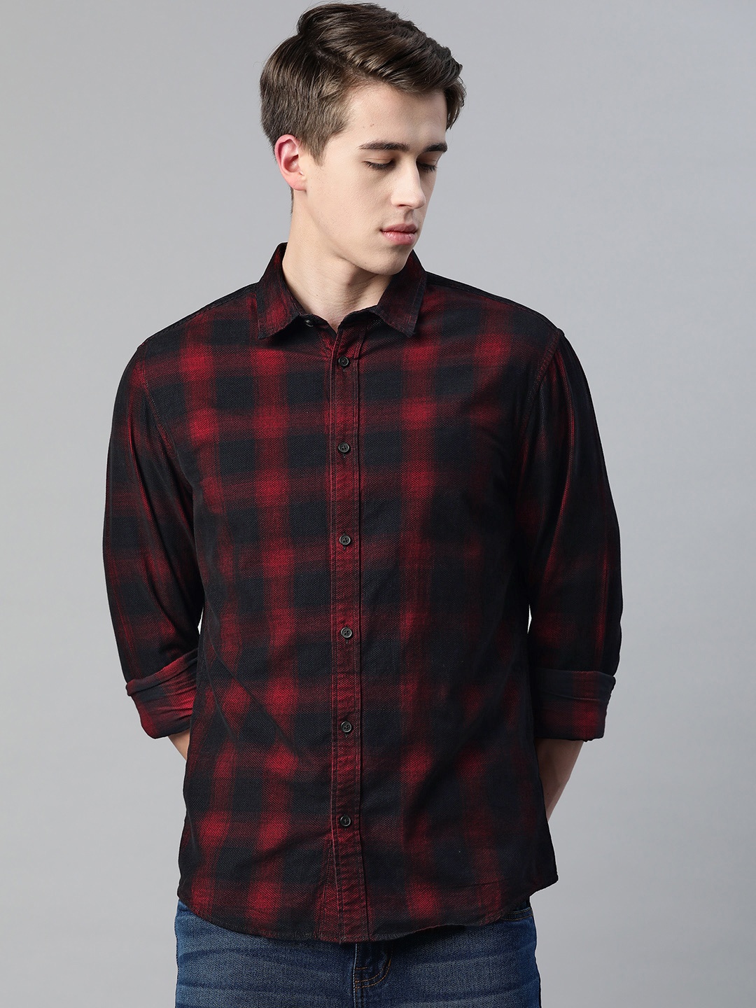 

Marks & Spencer Pure Cotton Buffalo Checks Casual Shirt, Red