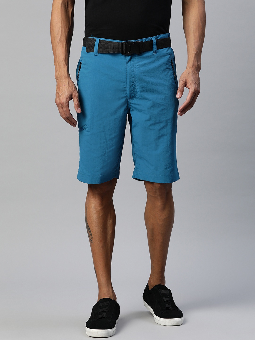 

Marks & Spencer Men Blue Solid Stormwear Trekking Shorts