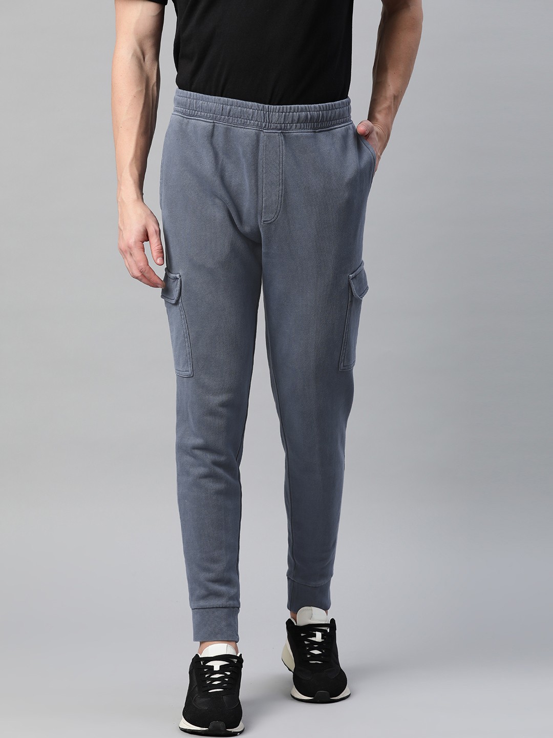 

Marks & Spencer Men Solid Cotton Joggers, Blue