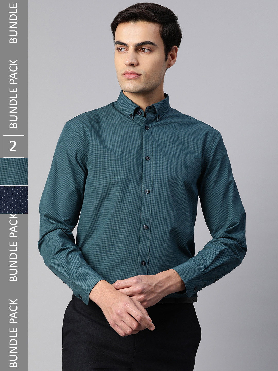 

Marks & Spencer Pack of 2 Formal Shirts, Green