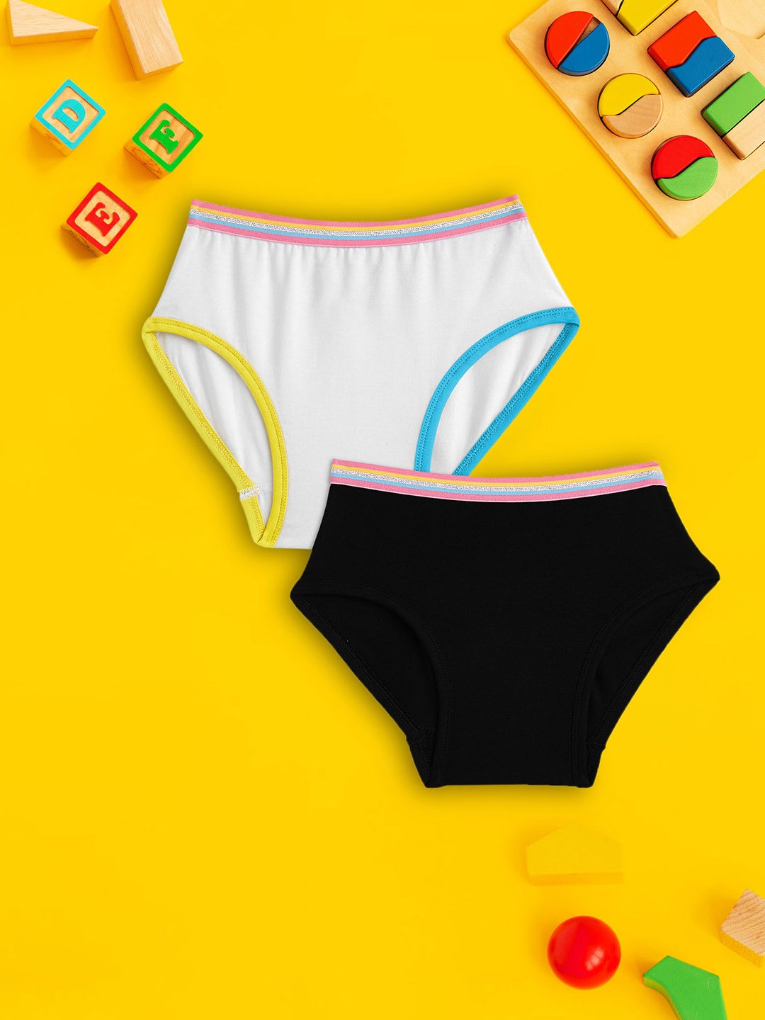 

XY Life Pack of 2 Girls Black & White Intellisoft Tencel Modal Hipsters Briefs