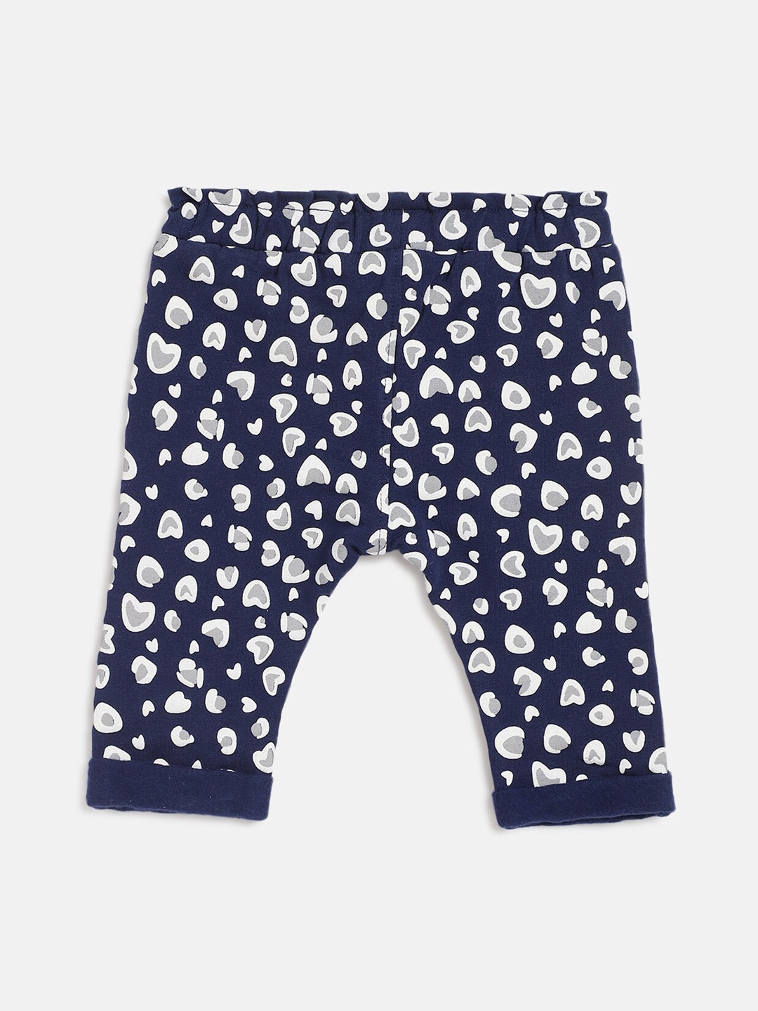 

Chicco Girls Navy Blue & White Printed Trousers
