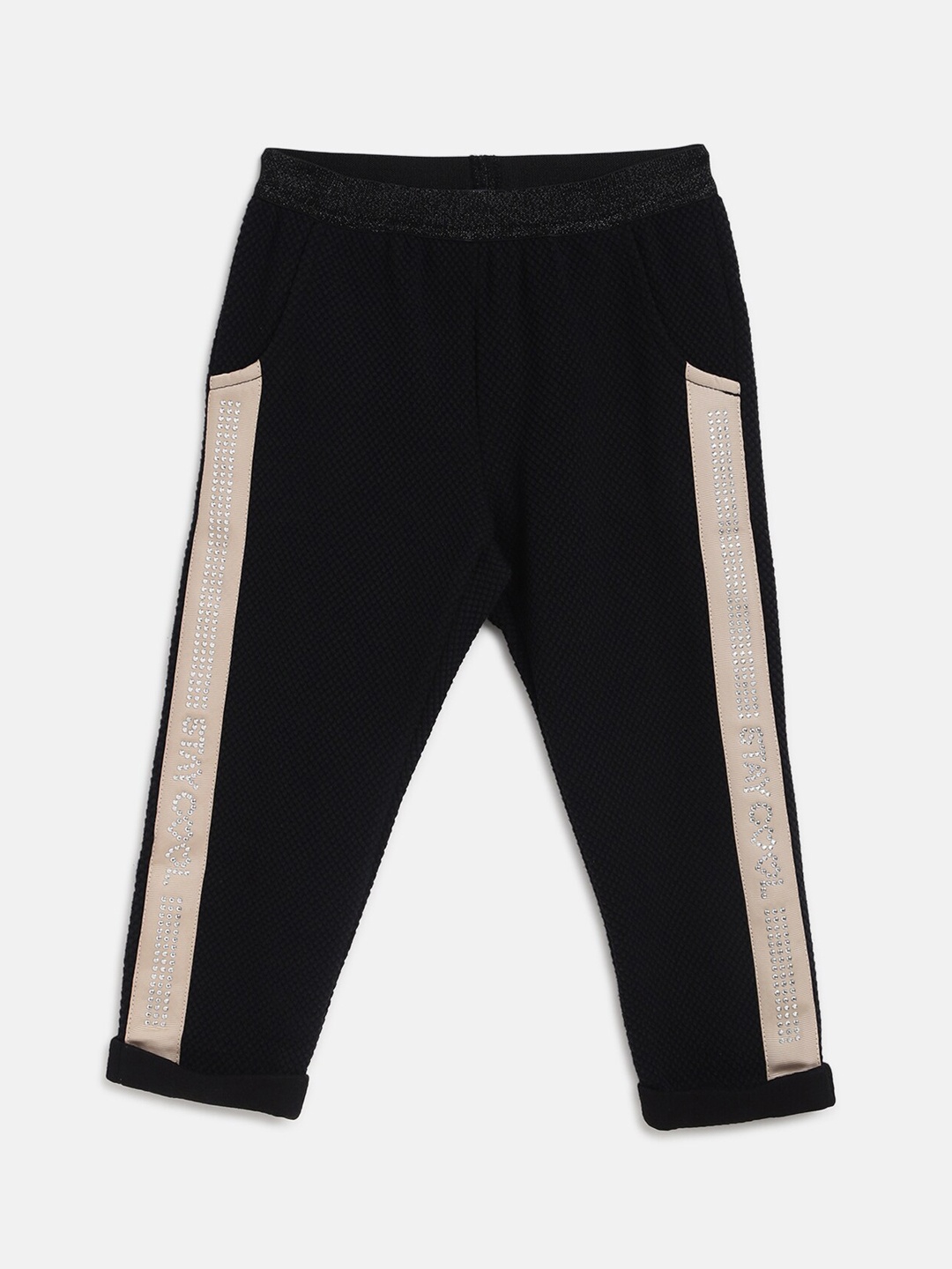 

Chicco Girls Black Solid Relaxed Trousers
