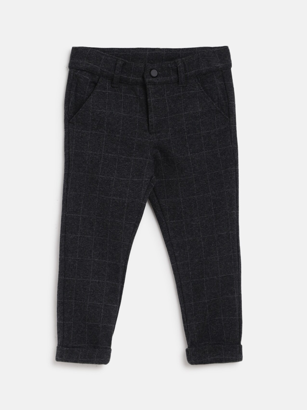 

Chicco Boys Grey Melange Checked Relaxed Trousers