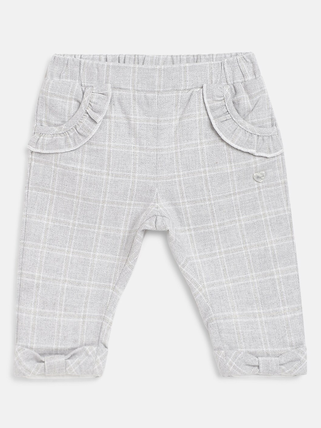 

Chicco Girls Grey Melange Checked Relaxed Trousers