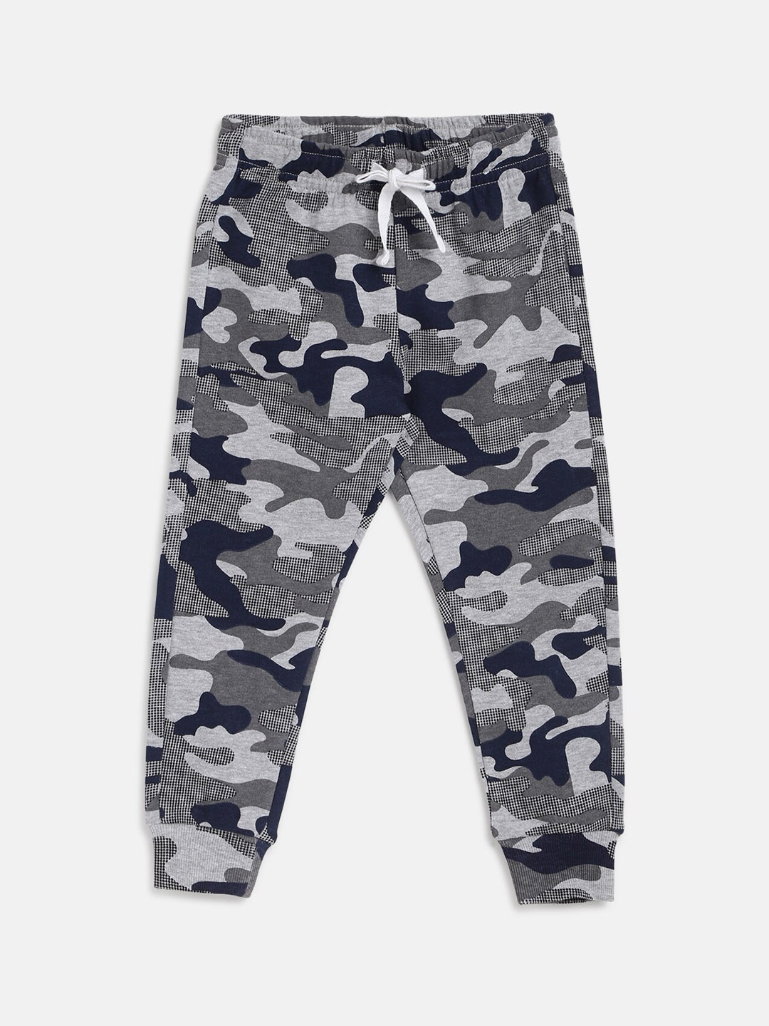 Chicco Boys Grey Melange Camouflage Printed Relaxed Joggers Trousers