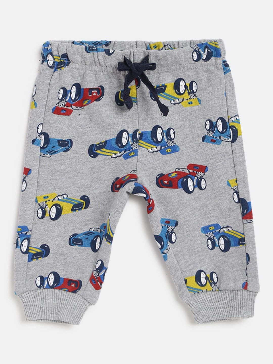 

Chicco Boys Grey Melange Printed Relaxed Long Trousers