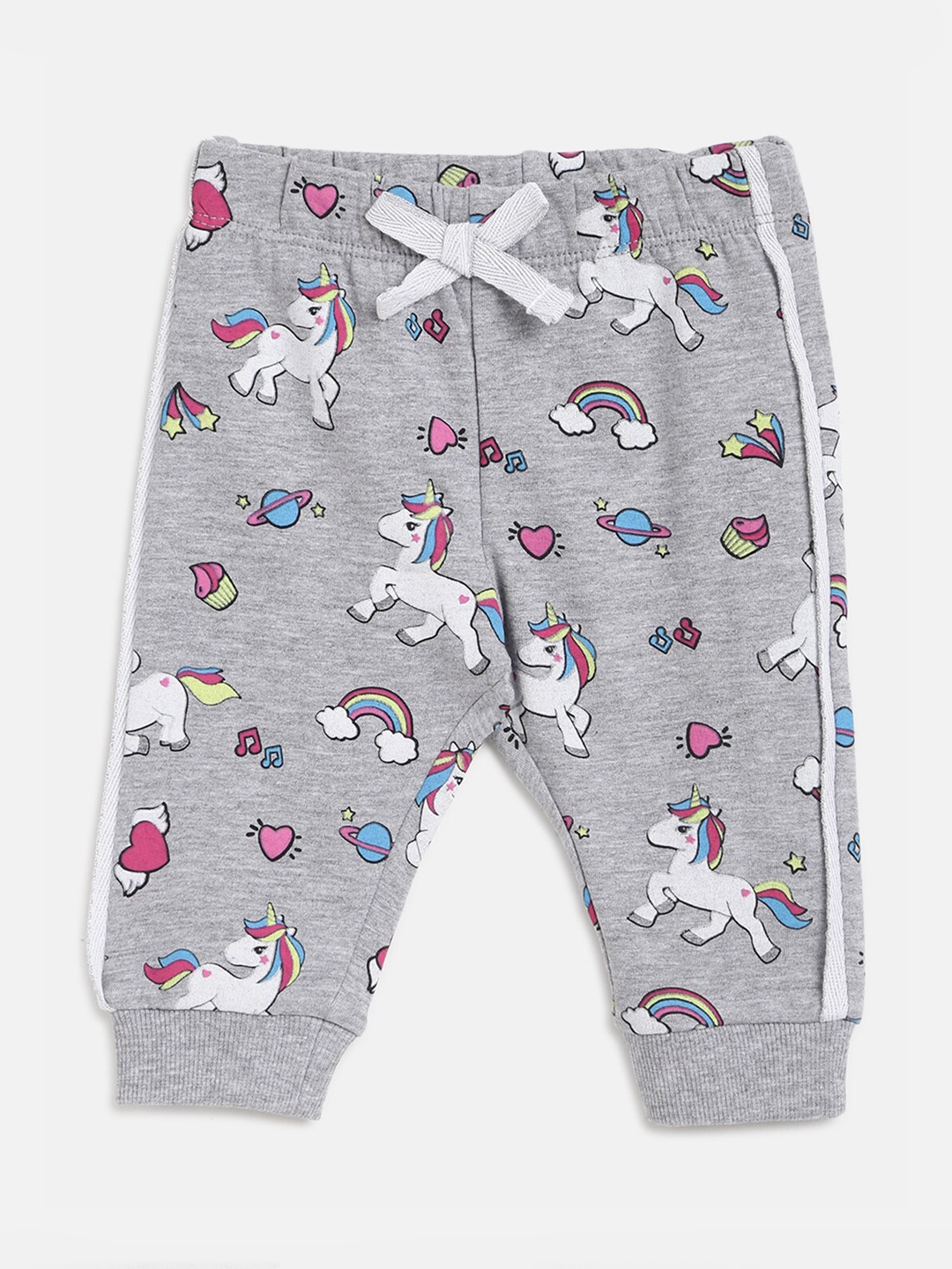 

Chicco Girls Grey Melange Printed Relaxed Joggers Trousers