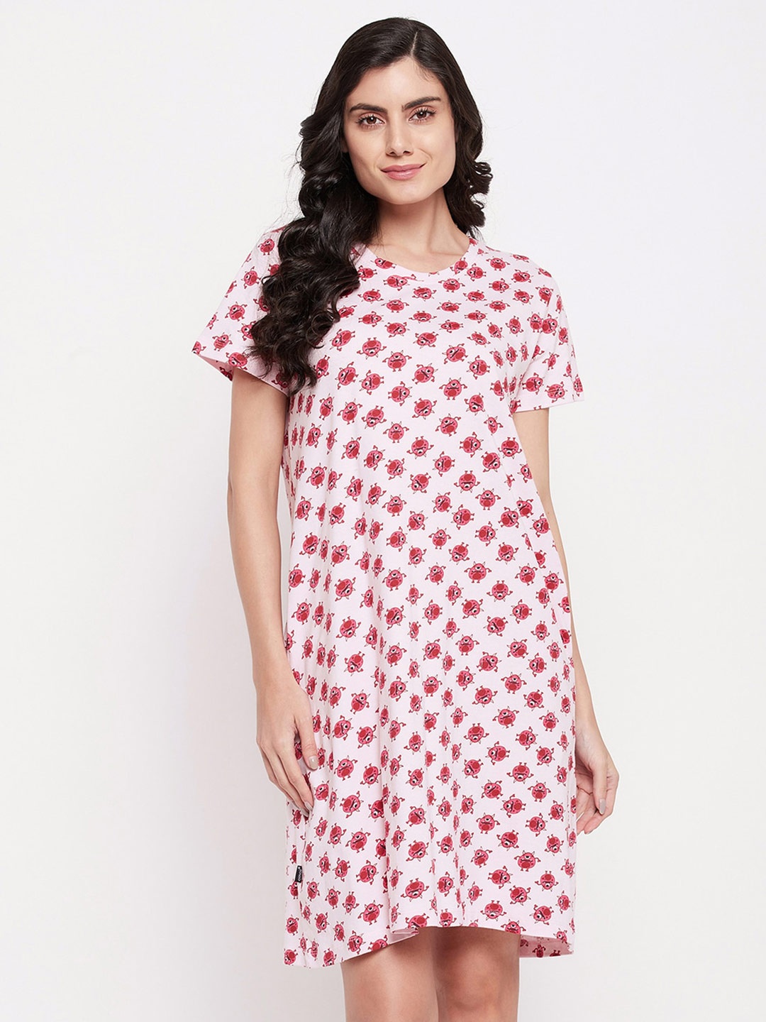 

Clovia Pink Printed Nightdress