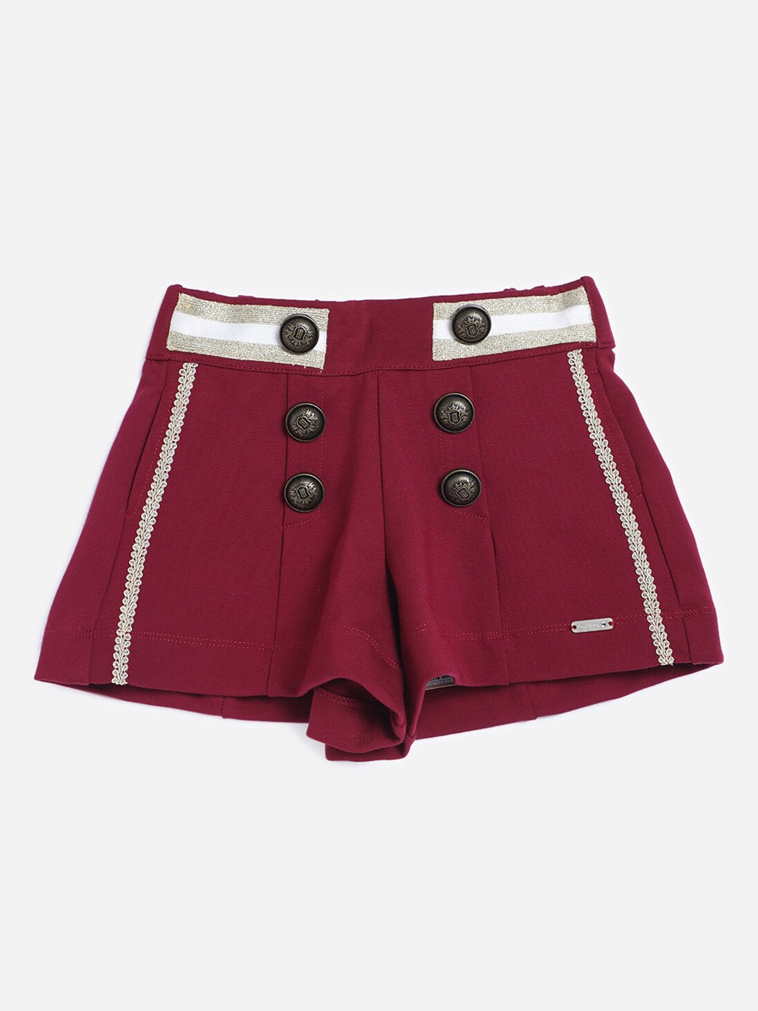 

One Friday Girls Burgundy Low-Rise Shorts
