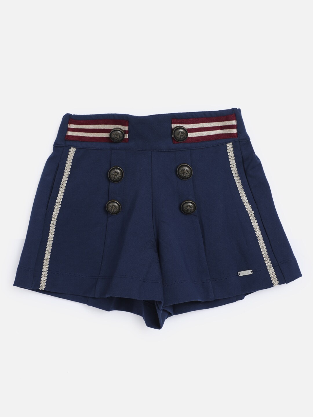 

One Friday Girls Navy Blue Low-Rise Shorts