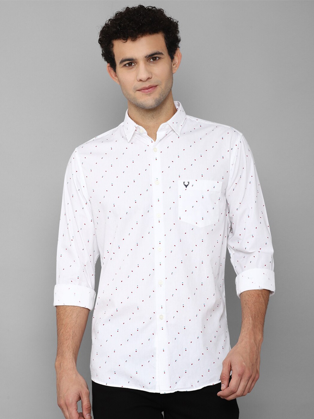 

Allen Solly Men White Slim Fit Printed Casual Shirt