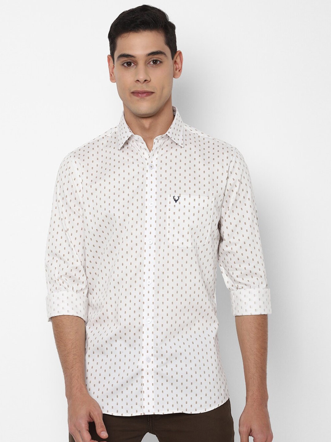 

Allen Solly Men White Slim Fit Printed Casual Shirt