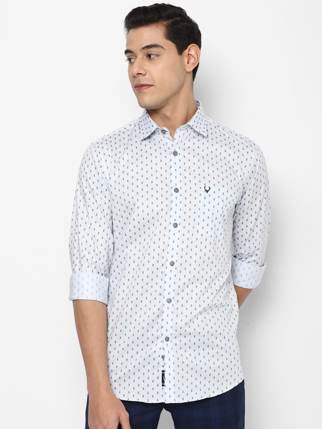 

Allen Solly Men White Slim Fit Printed Casual Shirt