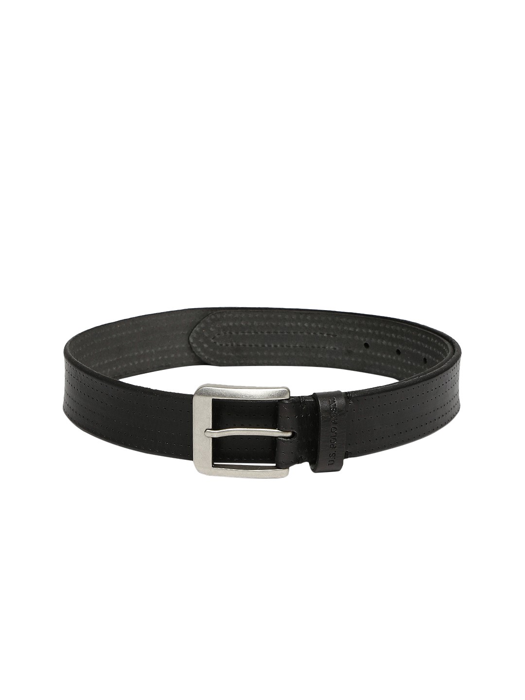 

U.S. Polo Assn. Men Black Solid Leather Belt