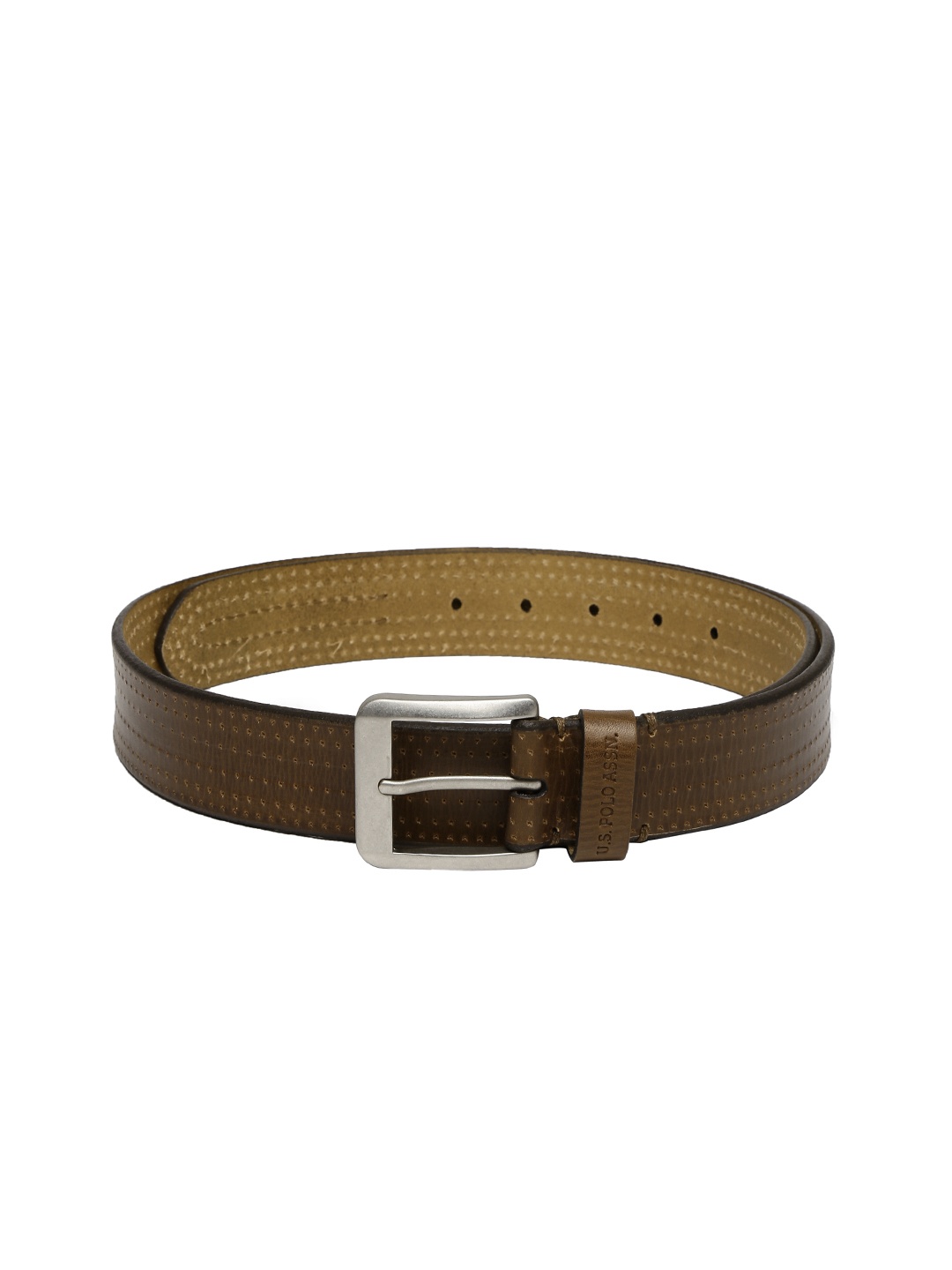 

U.S. Polo Assn. Men Brown Textured Leather Belt