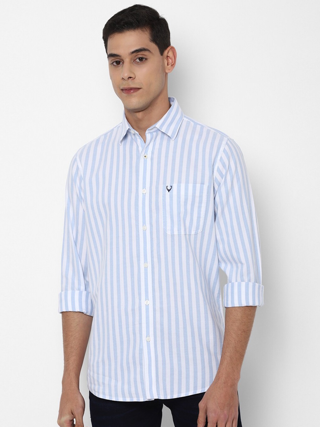 

Allen Solly Men Blue Slim Fit Striped Casual Shirt