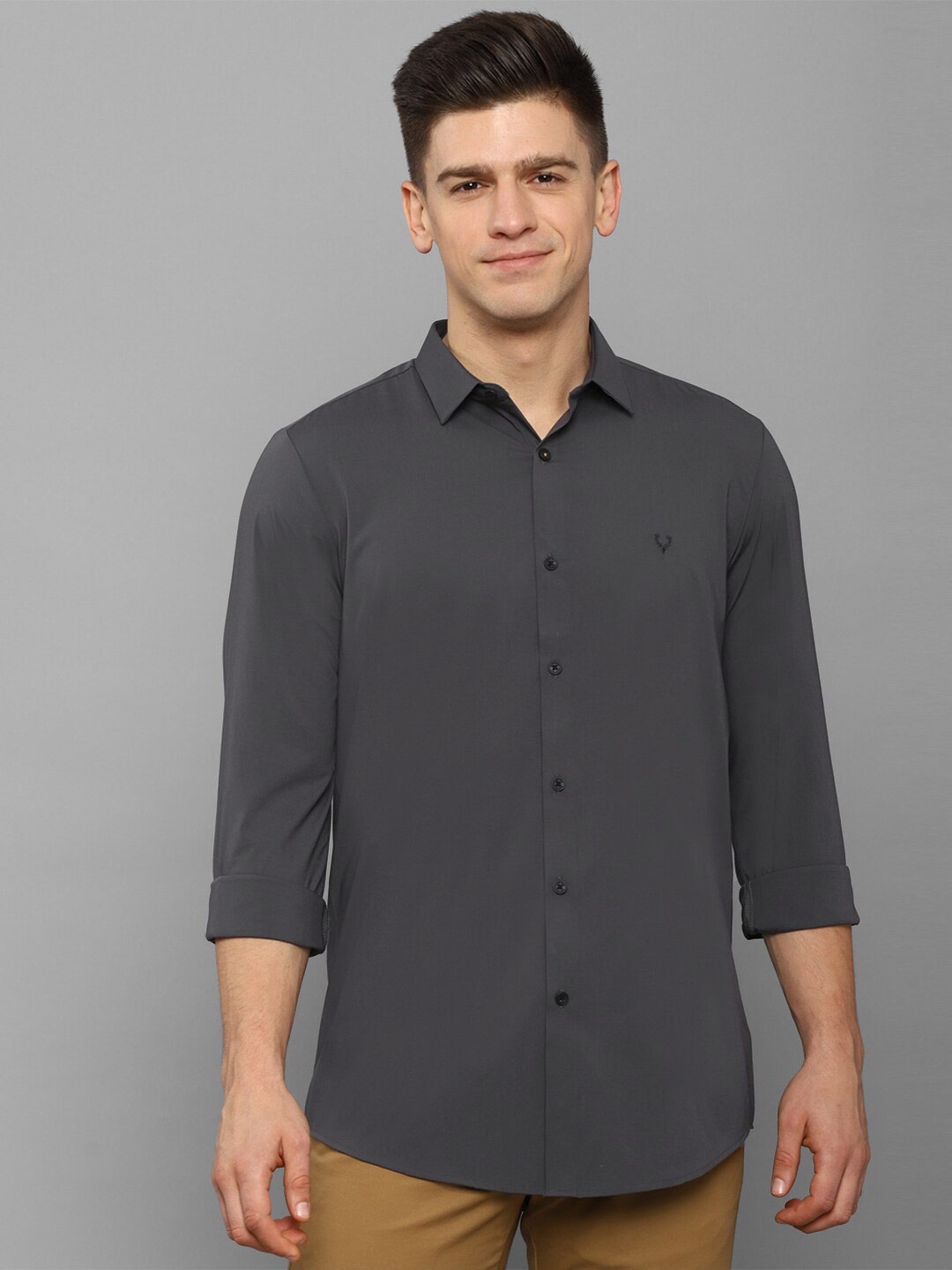 

Allen Solly Men Grey Slim Fit Casual Shirt