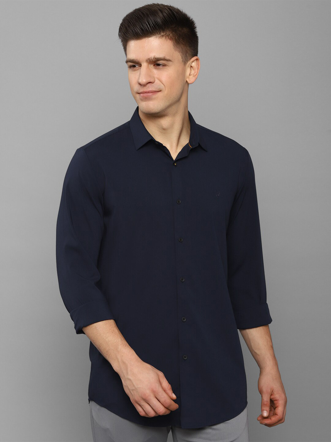 

Allen Solly Men Navy Blue Slim Fit Casual Shirt