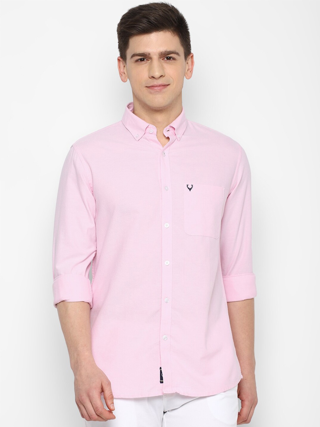

Allen Solly Men Pink Slim Fit Casual Shirt