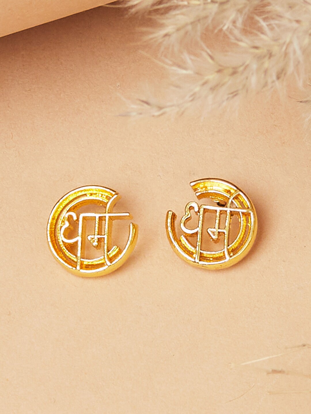 

Voylla Gold-Toned Contemporary Studs Earrings