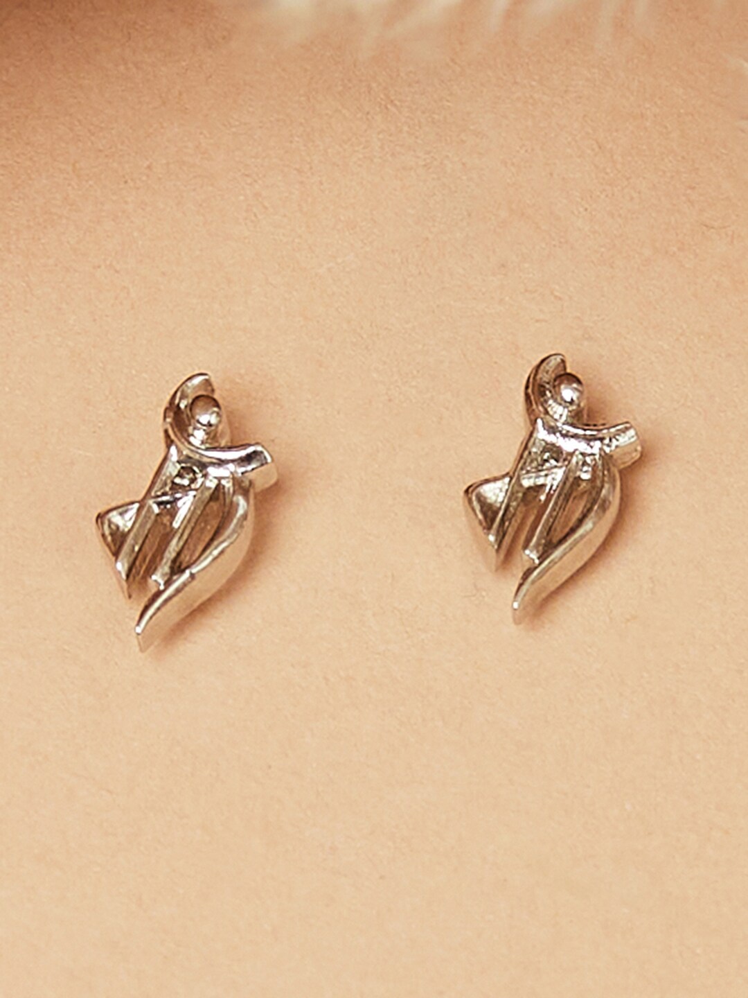 

Voylla Silver-Toned Contemporary Studs Earrings