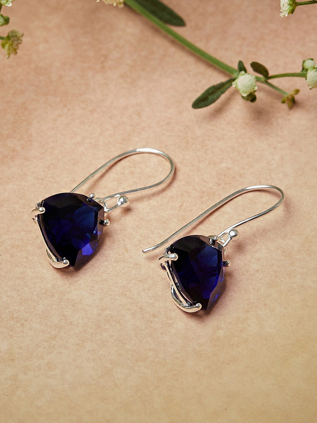 

Studio Voylla 925 Sterling Silver Blue Contemporary Drop Earrings