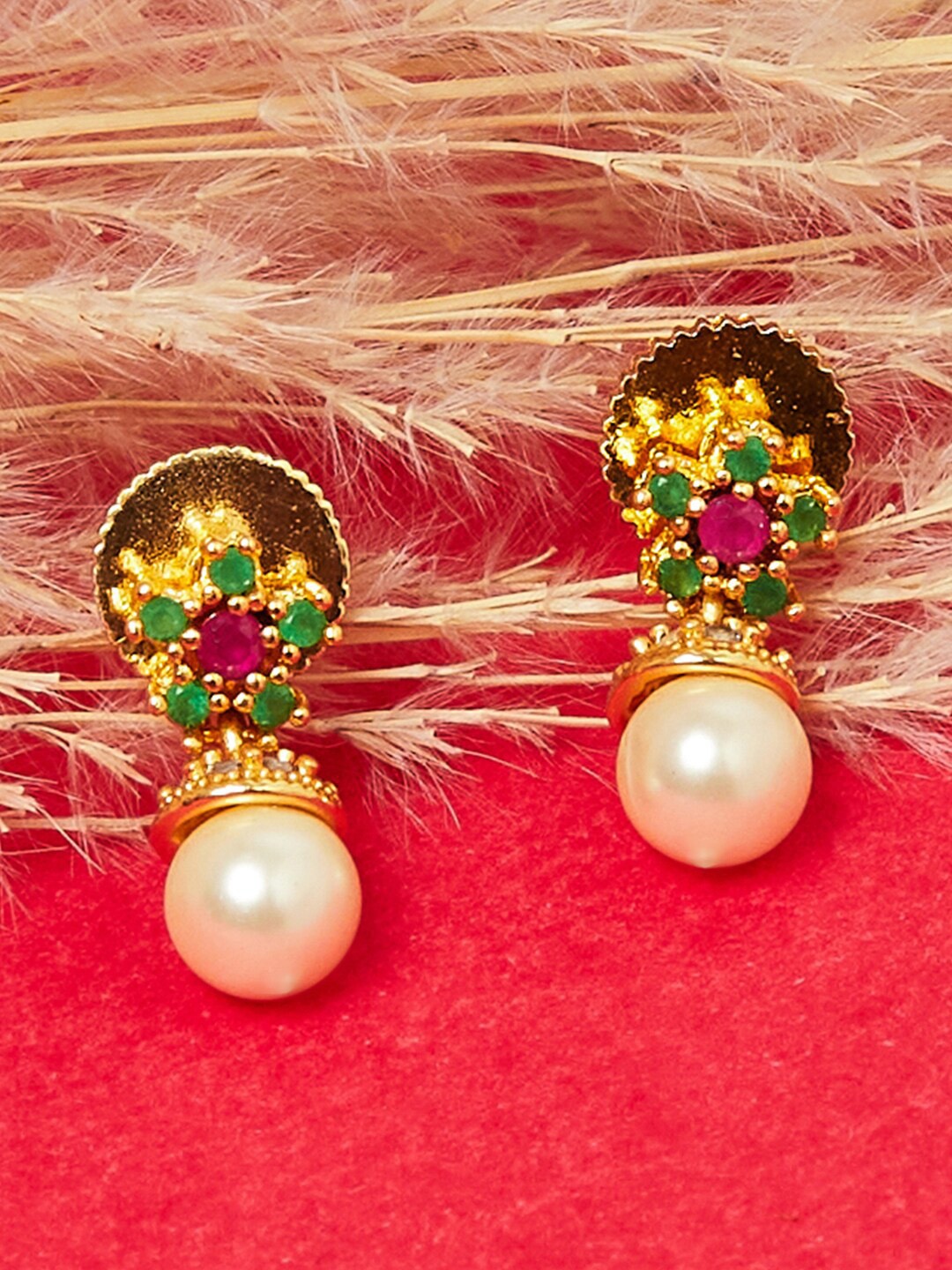 

Voylla Gold-Toned Contemporary Studs Earrings