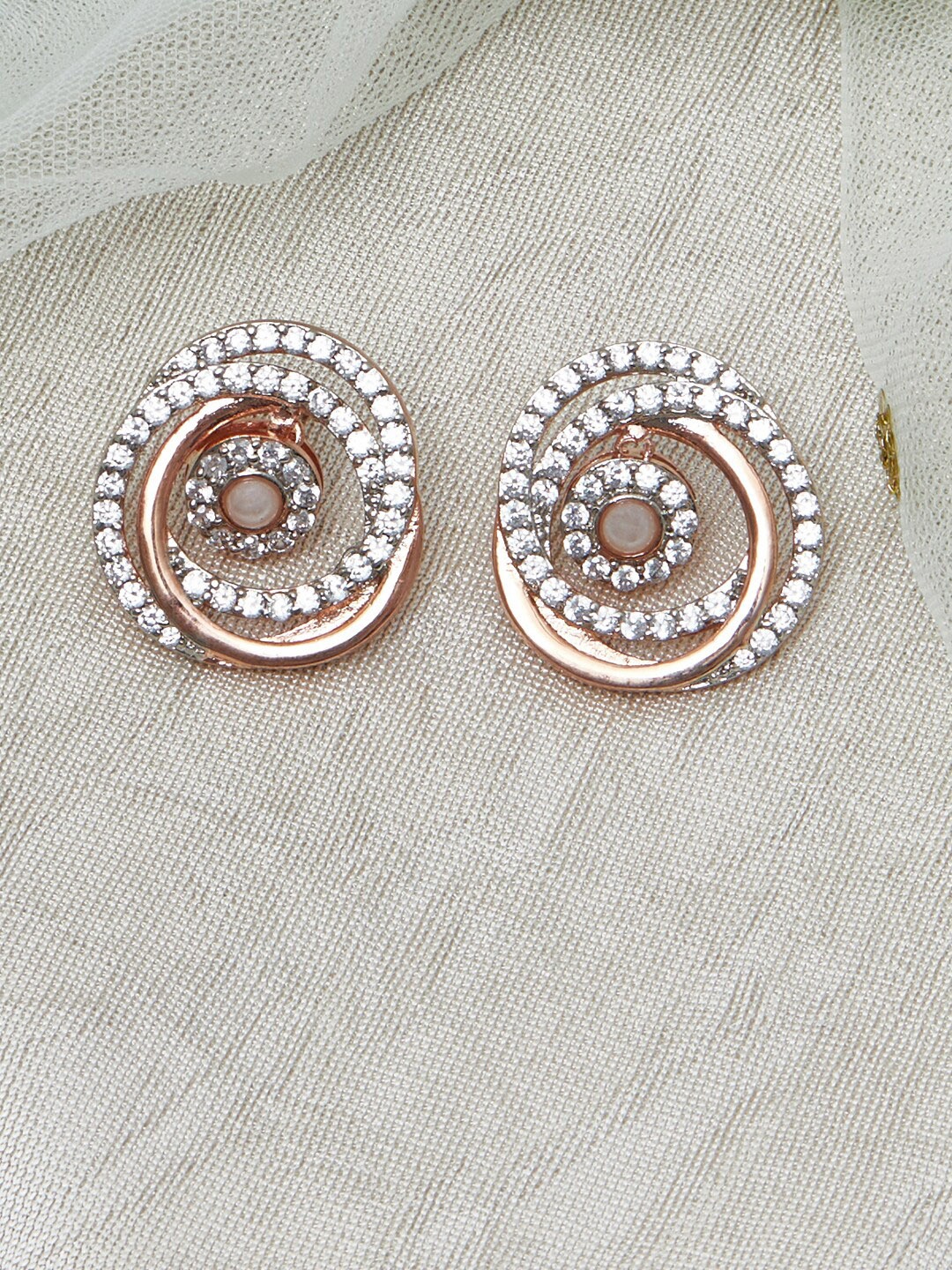 

Voylla Women Rose Gold Contemporary Studs Earrings