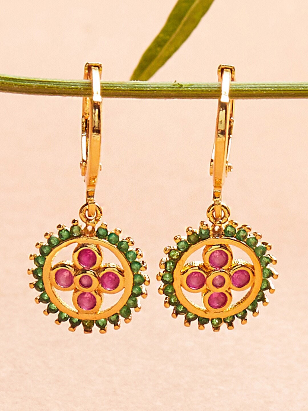 

Voylla Gold-Toned Contemporary Drop Earrings