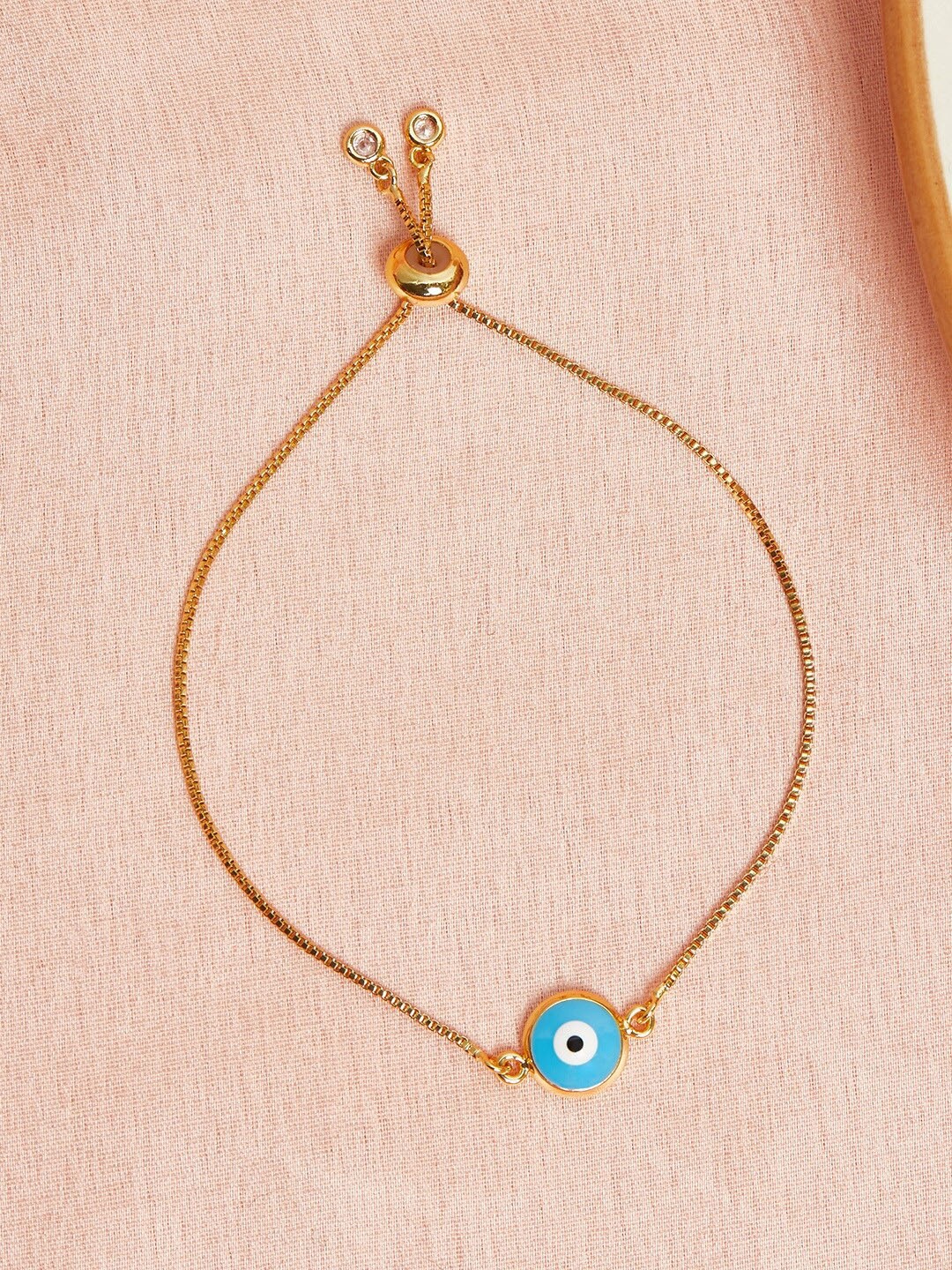 

Voylla Women Gold Enamelled Evil Eye Bracelet