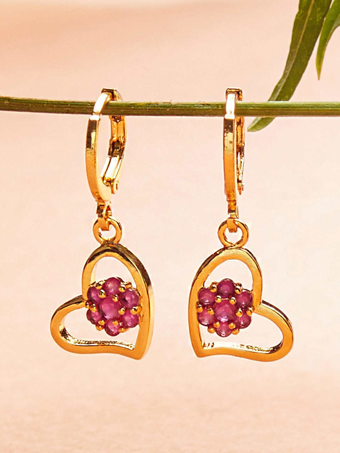 

Voylla Gold-Plated Contemporary Drop Earrings